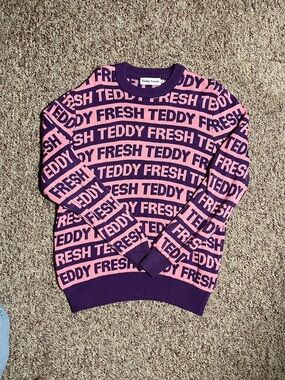 Teddy Fresh Pink & Purple Logo Knit Sweater